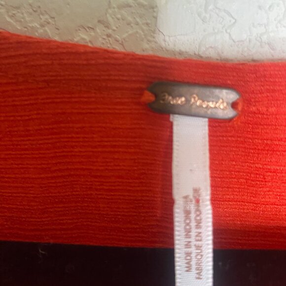 Free People Check On It Wrap Top Womens SM Red Casual Boho Holiday - Picture 2 of 9